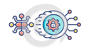 Cybersecurity data protection, network security, digital privacy, vector design Generative AI