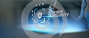 Cybersecurity and Data Protection Technologies Illustrated on Digital Interface