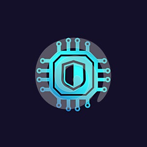 Cybersecurity, data protection vector icon