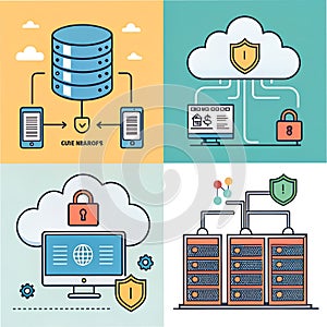 Cybersecurity and Data Protection Vector Icons Set