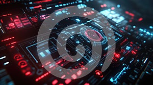 Cybersecurity data stream displaying network status interface