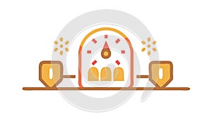 Cybersecurity Firewall and Data Protection, vector design Generative AI