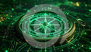 Cybersecurity Guidance - Glowing Digital Compass