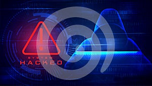 Cybersecurity Hacker data security technology blue background secure theft crime hack digital tech abstract privacy