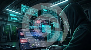 Cybersecurity Hacker Digital Security Cyber Attack Data Breach Network Security.