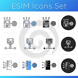 Cybersecurity icons set