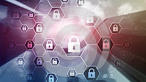 Cybersecurity, Information privacy, data protection, virus and spyware defense photo