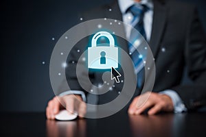 Cybersecurity internet concept