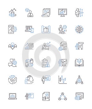 Cybersecurity line icons collection. Encryption, Firewall, Malware, Virus, Hackers, Ransomware, Phishing vector and photo