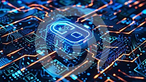 Cybersecurity Lock on Circuit Board