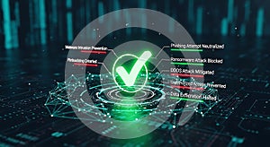 Cybersecurity Network with Verified Status digital