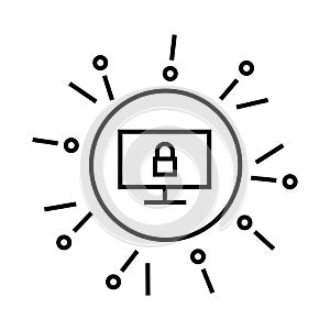 Cybersecurity outline icon