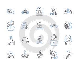 Cybersecurity line icons collection. Encryption, Malware, Firewall, DDoS, Hacktivism, Authentication, Phishing vector photo