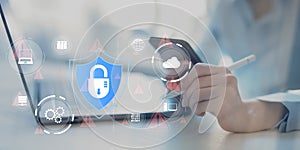 Cybersecurity Protection and Threat Prevention with Digital Shield Interface