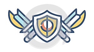 Cybersecurity Shield and Circuit. Data Protection System, vector design Generative AI
