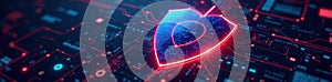 Cybersecurity shield graphic, digital protection , internet security, firewall, malware