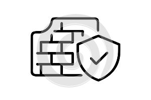 Cybersecurity Shield with Lock and Key Symbol vector