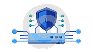 Cybersecurity Shield, Network Protection and Digital Defense Vector, vector design Generative AI