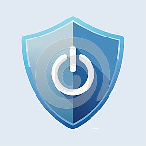 Cybersecurity Shield with Power On Symbol
