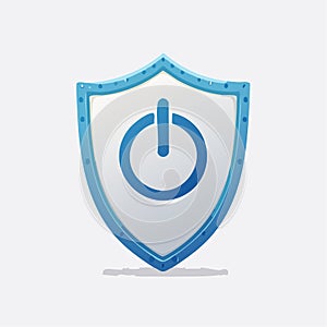 Cybersecurity Shield Power On Symbol
