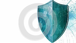 Cybersecurity Shield Protection Concept with Digital Network