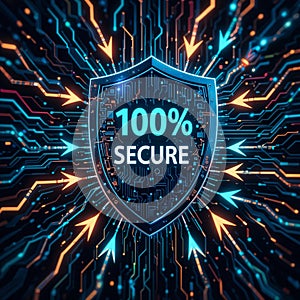 Cybersecurity Shield 100 Secure Digital Data Protection System