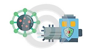 Cybersecurity Shield System: Digital Protection Network, vector design Generative AI