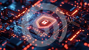 Cybersecurity technology with lock shield on circuit board