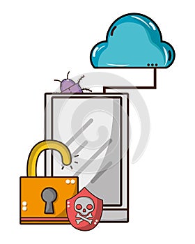 Cybersecurity threat cartoon