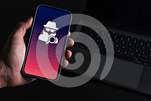 Cybersecurity threat concept on a smartphone screen
