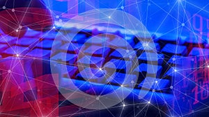 Cybersecurity threats, computer programmer, internet digital transformation, future concept
