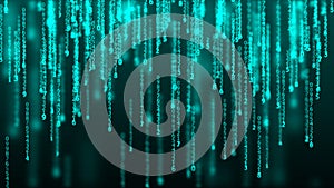 Cyberspace background with a set of numbers. Big data visualization. Abstract matrix. Technology or science banner. 3d