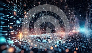 Cyberspace digital computer network security as a global database, technology concept