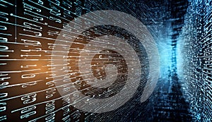 Cyberspace digital computer network security as a global database, technology concept