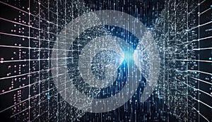Cyberspace digital computer network security as a global database, technology concept