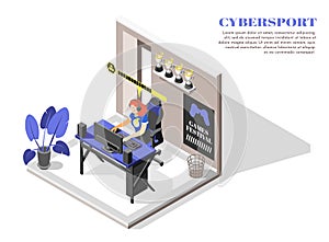 Cybersport Isometric Colored Composition