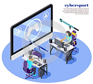 Cybersport Isometric And Colored Composition