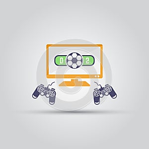 Cybersport soccer tournament isolated vector icon
