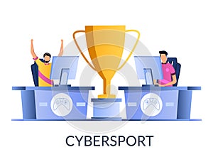 Cybersport vector concept for web banner, website page