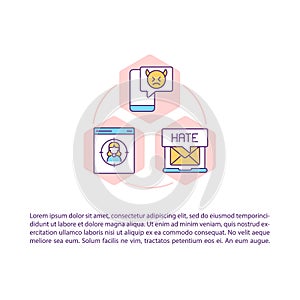 Cyberstalking concept line icons with text