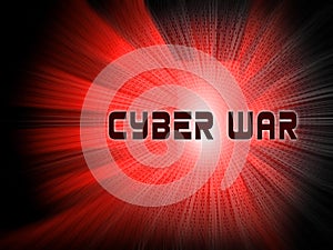 Cyberwar Virtual Warfare Hacking Invasion 2d Illustration