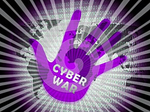 Cyberwar Virtual Warfare Hacking Invasion 2d Illustration