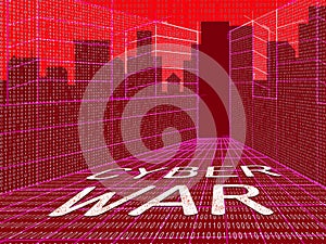 Cyberwar Virtual Warfare Hacking Invasion 3d Illustration