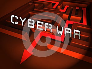 Cyberwar Virtual Warfare Hacking Invasion 3d Rendering