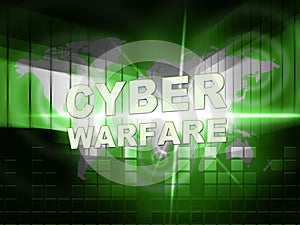 Cyberwarfare Digital Armed Attack Surveillance 3d Illustration