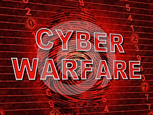 Cyberwarfare Digital Armed Attack Surveillance 3d Illustration