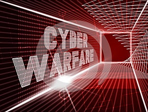 Cyberwarfare Digital Armed Attack Surveillance 3d Illustration