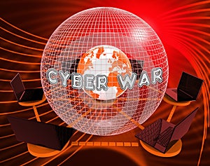 Cyberwarfare Digital Armed Attack Surveillance 3d Illustration