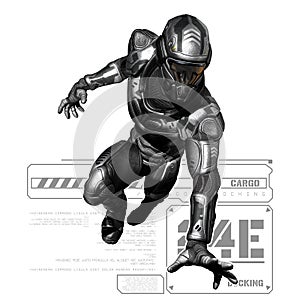 Cyborg 3D illustration