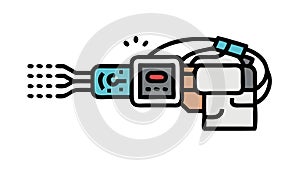 Cyborg Arm Prosthetic, Advanced Bionic Limb, vector design Generative AI